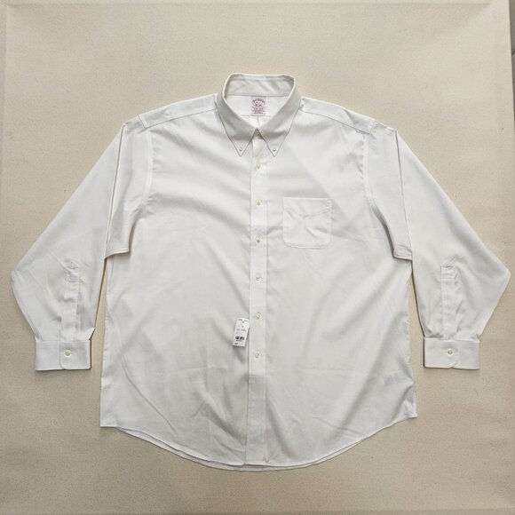 NWT Brooks Brothers Traditional Fit Stretch Non-Iron Button Down 18 35 - Picture 2 of 6